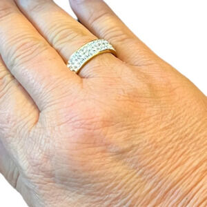 Statement Ring Golden CZ Cubic Zirconia Size 8 Formal Wedding Anniversary Travel